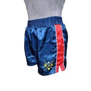Disney Mickey Mouse Satin Shorts Blue Embroidered Lounge Sleepwear Unisex XS